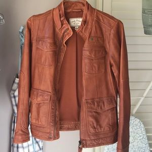 Lucky Brand Genuine Leather Jacket - cognac